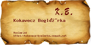Kokavecz Boglárka névjegykártya