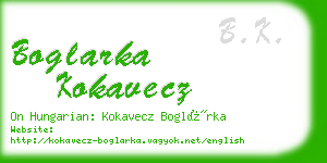 boglarka kokavecz business card